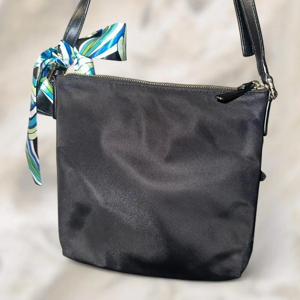 Kate Spade Watson Lane Hester Black Crossbody Purse with Scarf